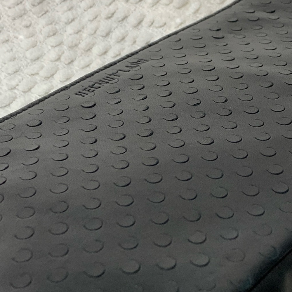 Helmut Lang Black Perforated Leather Clutch w/ Snaps for Strap (strap not inch) - Picture 3 of 16
